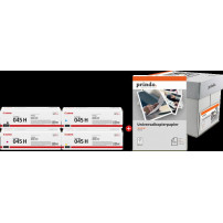 Canon 045H MVCP nero / ciano / magenta / giallo Value Pack (+ Prindo Universal Papier 2500 Blatt)