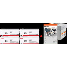 Canon 055 MCVP nero / ciano / magenta / giallo Value Pack (+ Prindo Universal Papier 2500 Blatt)