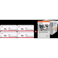 Canon 055 MCVP nero / ciano / magenta / giallo Value Pack (+ Prindo Universal Papier 2500 Blatt)