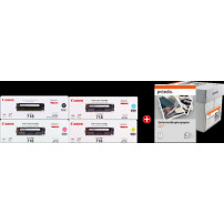 Canon 718 MCVP 01 nero / ciano / magenta / giallo Value Pack (+ Prindo Universal Papier 2500 Blatt)