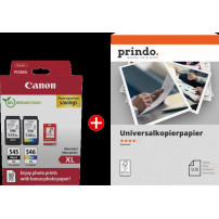 Canon PG-545XL + CL-546XL MCVP nero / differenti colori / Bianco Value Pack (+ Prindo Universal Papier 500 Blatt)