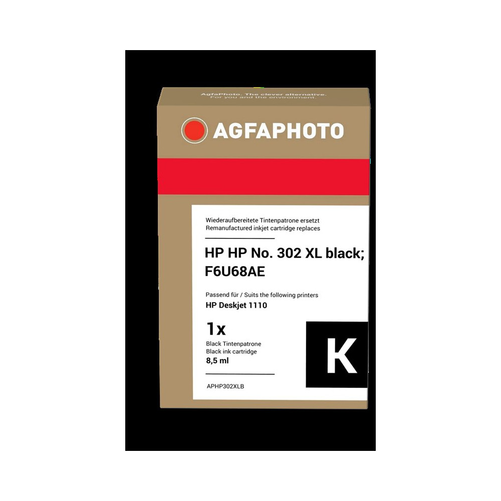 compatibile con HP 302 XL nero  Agfa Photo APHP302XLB nero Cartuccia d'inchiostro