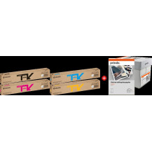 Kyocera TK-8115 MCVP 01 nero / ciano / magenta / giallo / Bianco Value Pack (+ Prindo Universal Papier 2500 Blatt)
