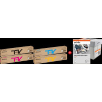 Kyocera TK-8115 MCVP 01 nero / ciano / magenta / giallo / Bianco Value Pack (+ Prindo Universal Papier 2500 Blatt)