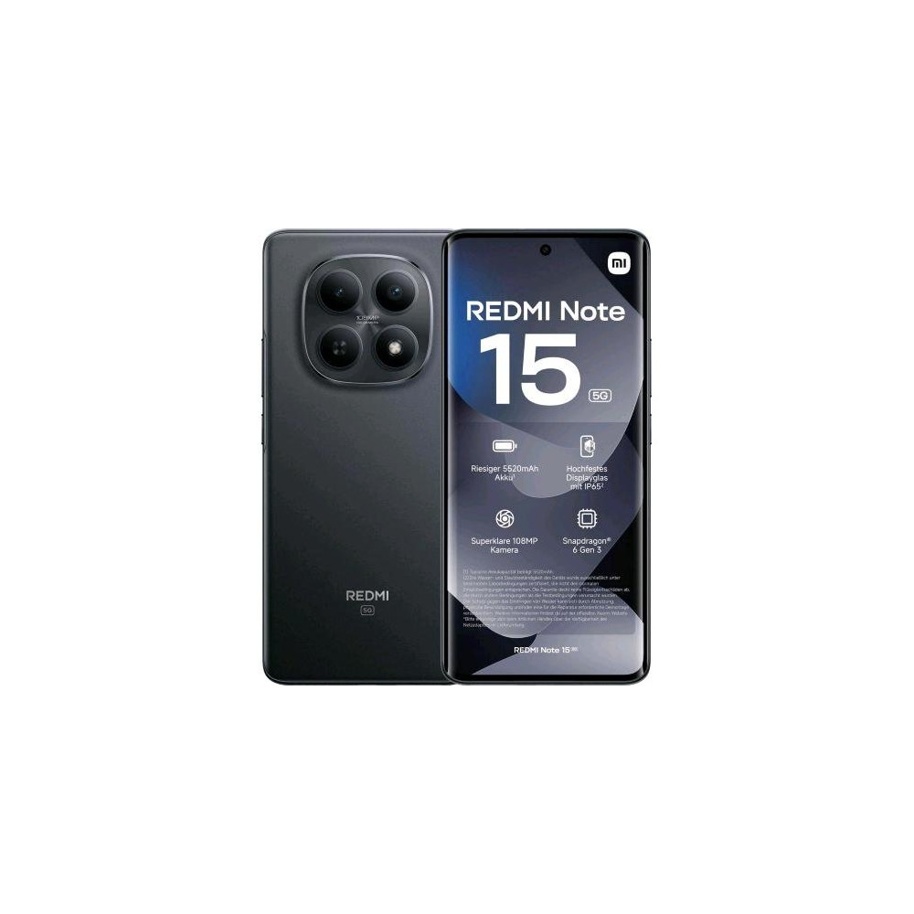 XIAOMI REDMi NOTE 15 5G DUAL SIM 6.77" OCTA CORE 128GB RAM 6GB 5G TIM MIDNIGHT BLACK