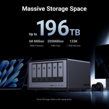 Ugreen DXP6800 Pro NAS Desktop Intel® Core™ i5 8 GB DDR5 Grigio, Nero