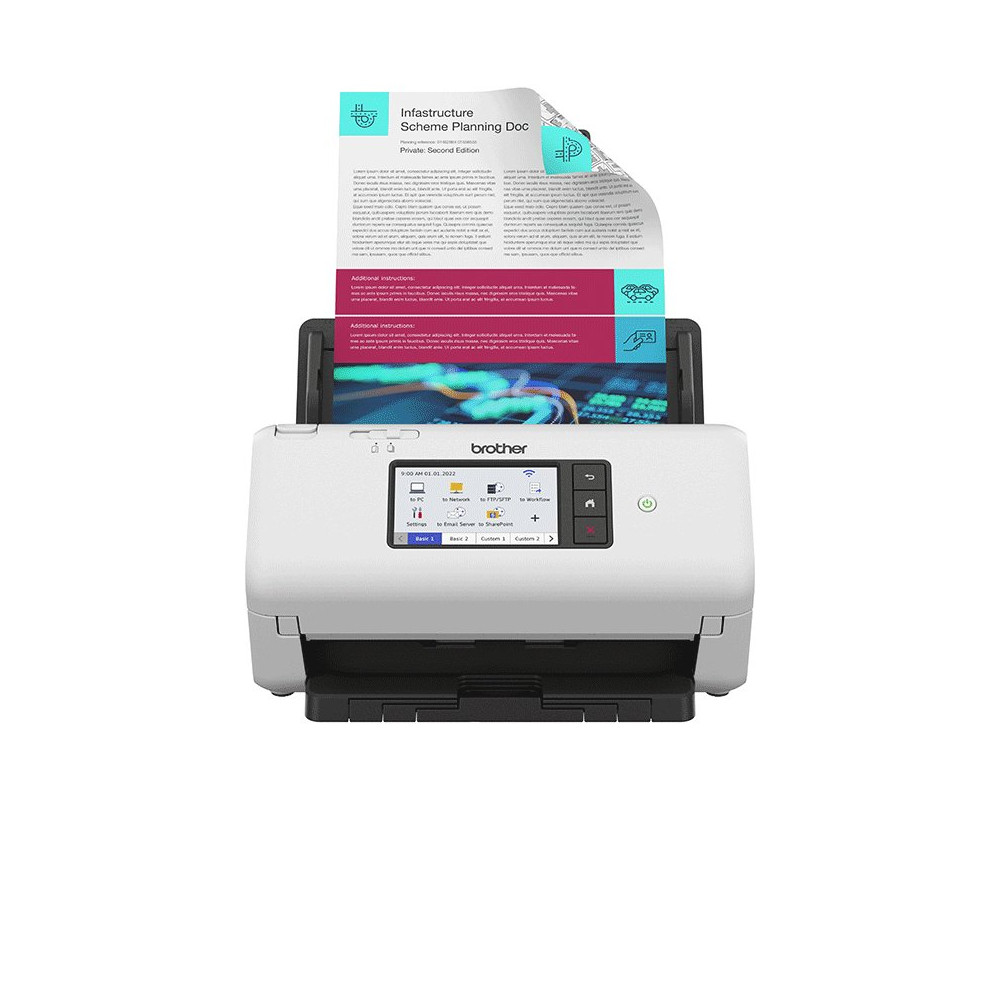 Brother ADS-4700W scanner Scanner con ADF + alimentatore di fogli 600 x 600 DPI A4 Nero, Bianco