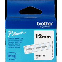 Brother Btag-135 Nastro Bianco su trasparente
