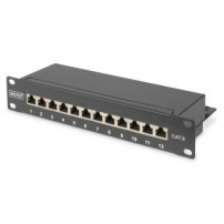 DIGITUS Patch Panel CAT 6 Classe E, schermato, nero