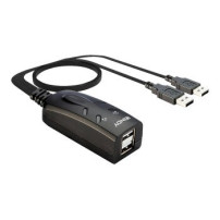 Lindy 32165 - Nero 2-port Kvm switch - USB Coassiale, Rca, S / p-dif, Tos-link