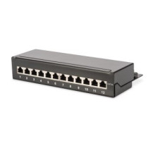 DIGITUS Desktop CAT 6A - 10 Gigabit Ethernet - RJ-45 - Nero - Acciaio galvanizzato - SECC - Montaggio a rack - 1U
