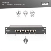 DIGITUS CAT 6 - Cl. E - RJ-45 - Nero - Montaggio a rack - 1U - UL