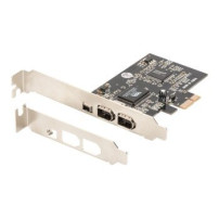 DIGITUS PCIe - IEEE 1394/Firewire - Nero - Metallico - 0,4 Gbit/s - 0 - 70 °C - 25 - 65%