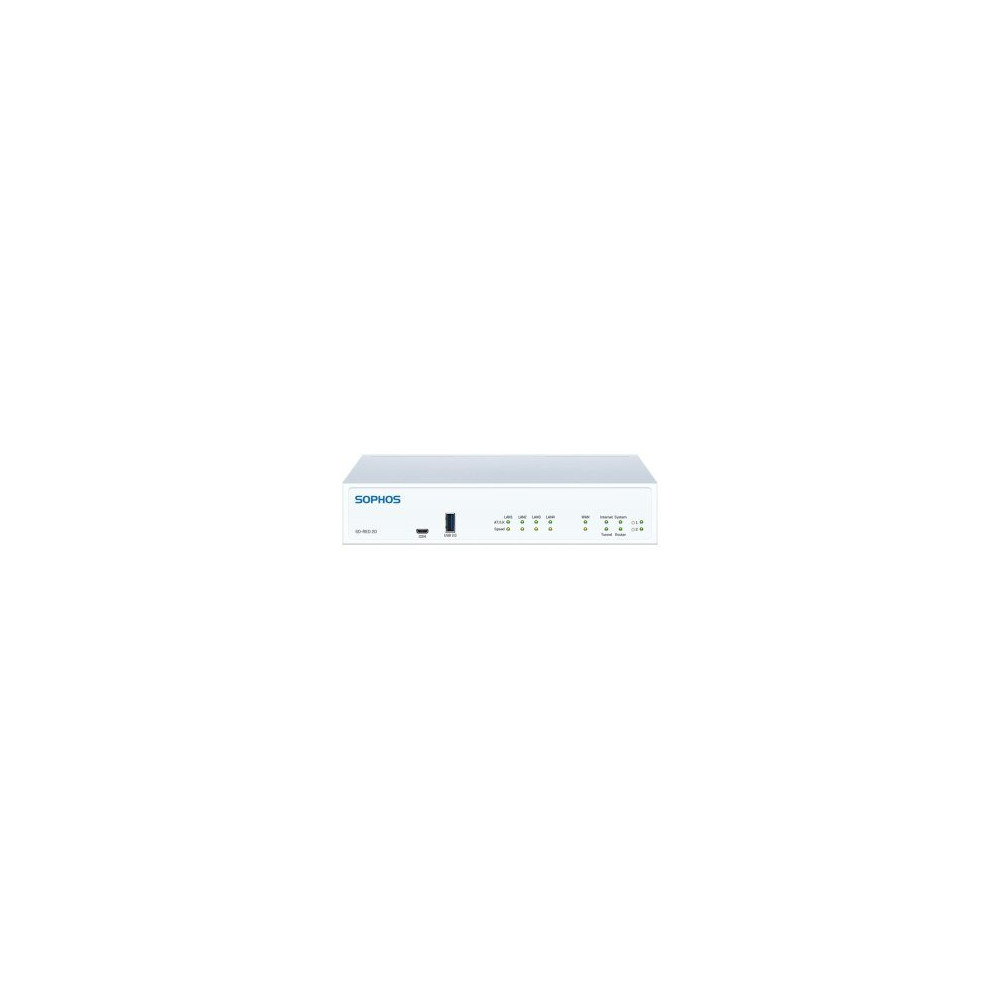 Sophos SD-RED 20 - 250 Mbit/s - IEEE 802.3,IEEE 802.3ab,IEEE 802.3u - 10,100,1000 Mbit/s - 256-bit AES - Cablato - Bianco