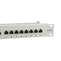 Equip Patchpanel 24x RJ45 Cat6A 19″ 1HE grau - Rj-45 - Modulo rack