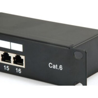 Equip Patchpanel 16x RJ45 Cat6 19″ 1HE schwarz - Rj-45 - Modulo rack