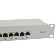 Equip Patchpanel 16x RJ45 Cat6 19″ 1HE grau - Rj-45 - Modulo rack