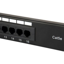 Equip Patchpanel 16x RJ45 Cat5e 19″ 1HE ungeschirmt schwarz - Rj-45 - Modulo rack