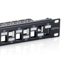 Equip Patchpanel 24x RJ45 Cat6a 19″ 1HE Keystone - Rj-45 - Modulo rack