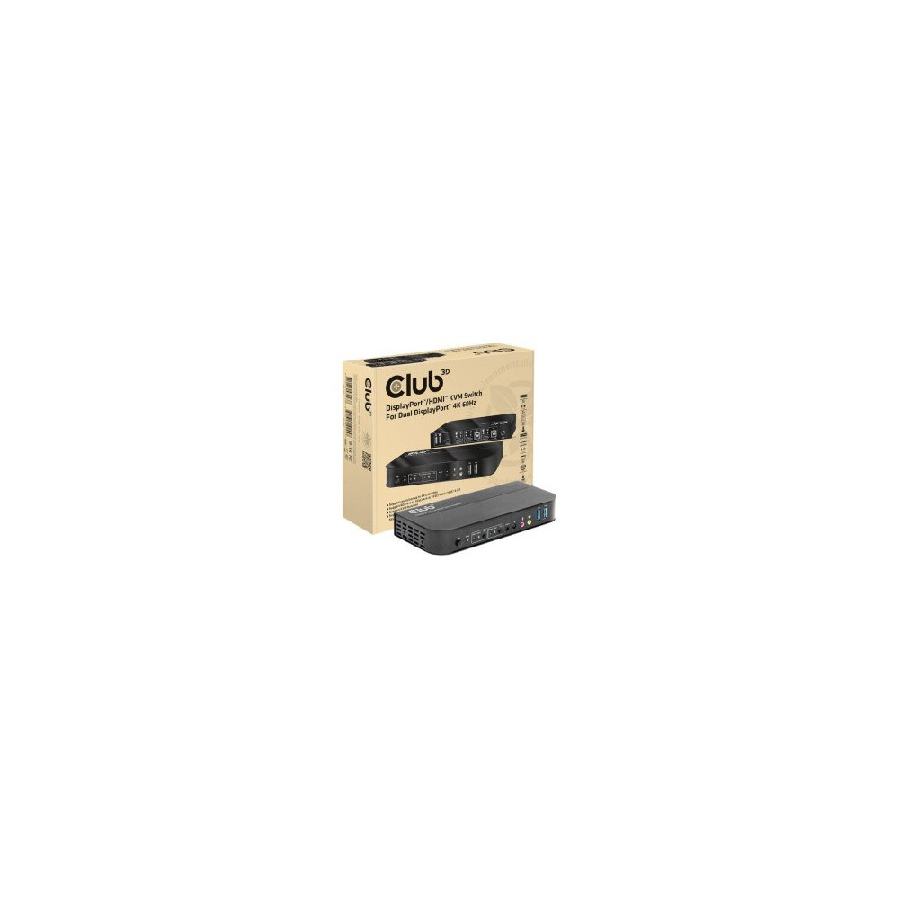 Club 3D DISPLAYPORT/HDMI KVM SWITCH FOR DUAL DISPLAYPORT 4K60HZ - Digitale/display/video