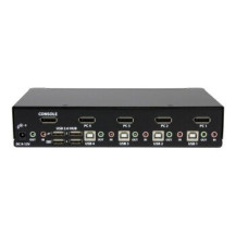 StarTech.com Switch KVM DisplayPort USB a 4 porte con audio - 3840 x 2400 Pixel - Nero