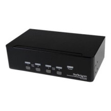 StarTech.com Switch KVM Dual DVI USB 4 porte con audio e hub USB 2.0 - 2048 x 1536 Pixel - Nero