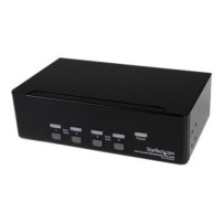 StarTech.com Switch KVM Dual DVI USB 4 porte con audio e hub USB 2.0 - 2048 x 1536 Pixel - Nero