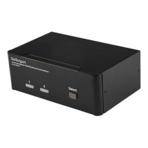StarTech.com Switch KVM USB doppio DisplayPort 2 porte con audio e hub USB 2.0 - 3840 x 2400 Pixel - 4K Ultra HD - 18 W - Nero
