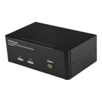 StarTech.com Switch KVM USB doppio DisplayPort 2 porte con audio e hub USB 2.0 - 3840 x 2400 Pixel - 4K Ultra HD - 18 W - Nero