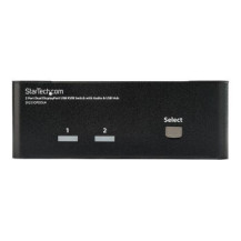 StarTech.com Switch KVM USB doppio DisplayPort 2 porte con audio e hub USB 2.0 - 3840 x 2400 Pixel - 4K Ultra HD - 18 W - Nero