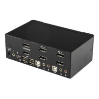 StarTech.com Switch KVM USB doppio DisplayPort 2 porte con audio e hub USB 2.0 - 3840 x 2400 Pixel - 4K Ultra HD - 18 W - Nero