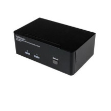 StarTech.com Switch KVM USB doppio DisplayPort 2 porte con audio e hub USB 2.0 - 3840 x 2400 Pixel - 4K Ultra HD - 18 W - Nero