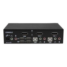 StarTech.com Switch KVM DisplayPort USB professionale a 2 porte con audio - 3840 x 2400 Pixel - 4K Ultra HD - 24 W - Nero