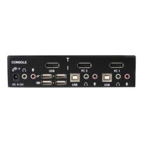 StarTech.com Switch KVM DisplayPort USB professionale a 2 porte con audio - 3840 x 2400 Pixel - 4K Ultra HD - 24 W - Nero