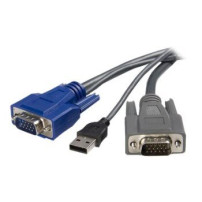 StarTech.com Cavo KVM ultra-sottile VGA USB 2 in 1 1,8 m - 1,8 m - Nero - VGA - USB A + VGA - Maschio/Maschio - 145 mm