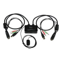 StarTech.com Switch KVM cavo HDMI USB 2 porte con audio e switch remoto – Alimentazione USB - 1920 x 1200 Pixel - Nero