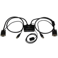 StarTech.com Switch Commutatore KVM USB VGA a 2 porte - Alimentato via USB con pulsante di commutazione a distanza - 2048 x 1536
