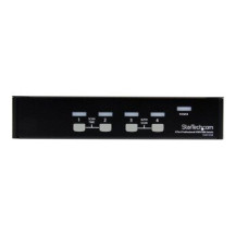 StarTech.com Switch KVM professionale VGA USB a 4 porte con hub - 1920 x 1440 Pixel - Montaggio rack - 1U - Nero