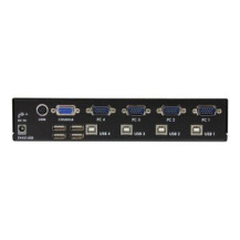 StarTech.com Switch KVM professionale VGA USB a 4 porte con hub - 1920 x 1440 Pixel - Montaggio rack - 1U - Nero
