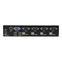 StarTech.com Switch KVM professionale VGA USB a 4 porte con hub - 1920 x 1440 Pixel - Montaggio rack - 1U - Nero