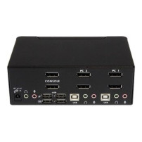StarTech.com Switch KVM a 2 porte DisplayPort per doppio Monitor - 4k 60hz - 3840 x 2160 Pixel - 4K Ultra HD - Nero