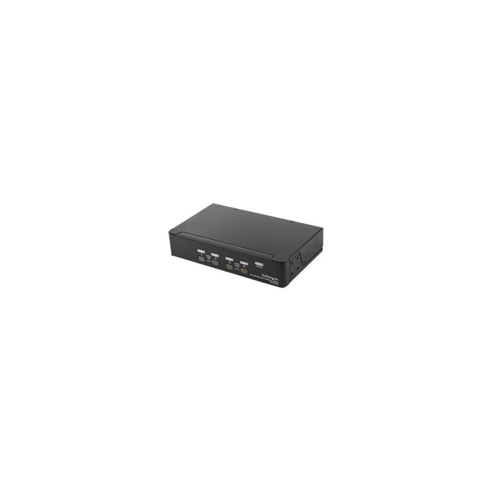 StarTech.com Switch KVM a 4 porte DisplayPort - 4K 60 Hz - 3840 x 2160 Pixel - 4K Ultra HD - Montaggio rack - 18 W - 1U - Nero