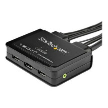 StarTech.com Switch KVM HDMI a 2 porte 4K 60Hz - Switch KVM compatto a doppia porta UHD/Ultra HD USB con cavi da 4 piedi integra