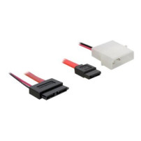 Delock Cable SATA Slimline female + 2pin power > SATA - 0,3 m - Rosso
