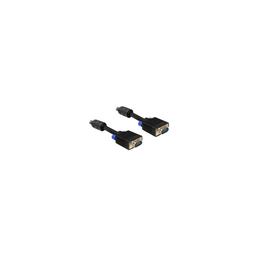 Delock 1m VGA Cable - 1 m - VGA (D-Sub) - VGA (D-Sub) - Nero - Maschio/Maschio