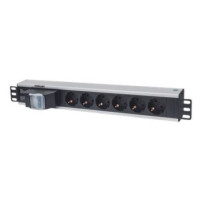 Intellinet 711432 - 1.5U - Verticale - Alluminio - Nero - Grigio - 6 presa(e) AC - Tipo F
