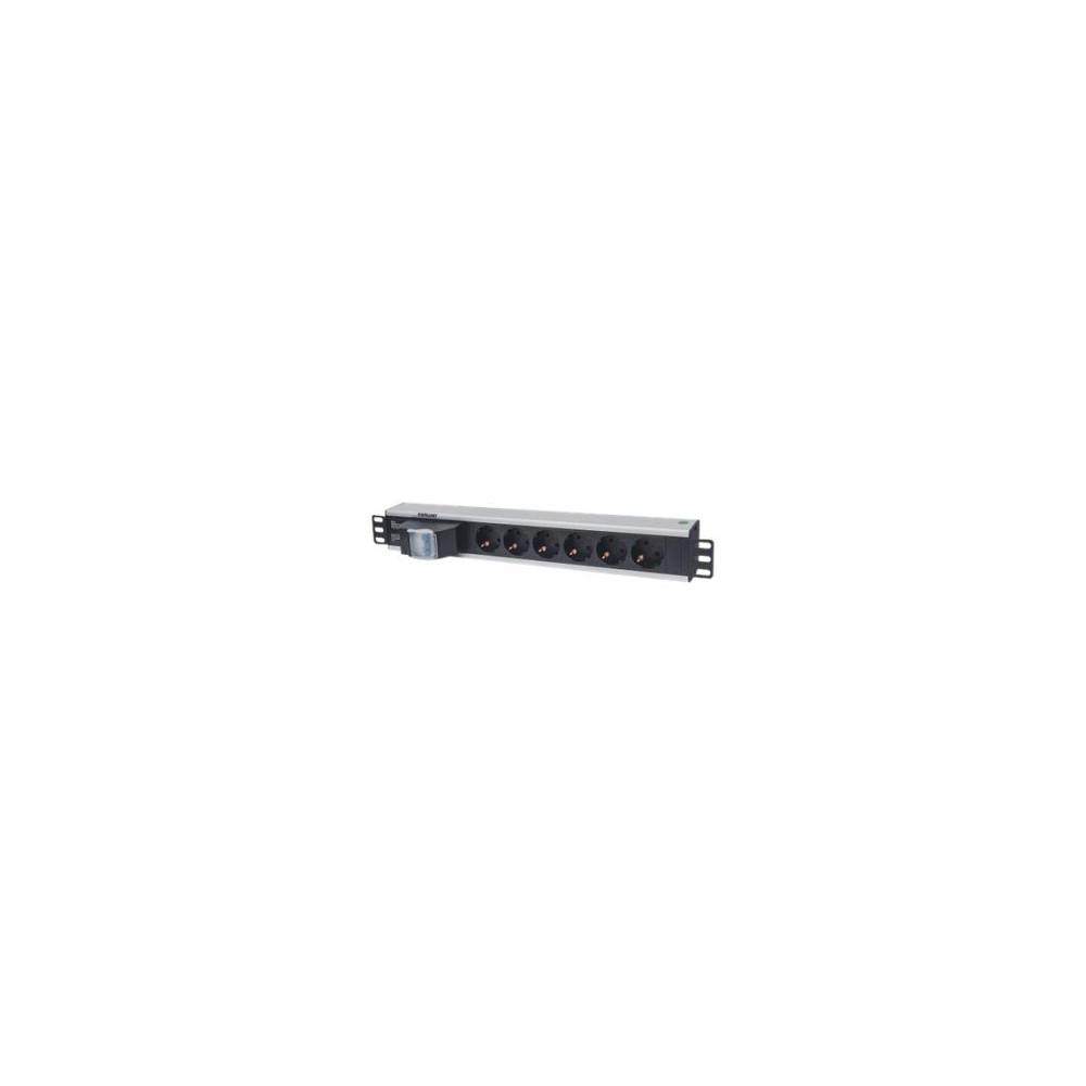Intellinet 711432 - 1.5U - Verticale - Alluminio - Nero - Grigio - 6 presa(e) AC - Tipo F
