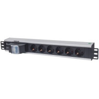 Intellinet 711432 - 1.5U - Verticale - Alluminio - Nero - Grigio - 6 presa(e) AC - Tipo F