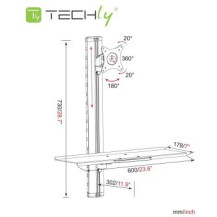 Techly ICA-PLW 01 Supporti a parete per TV 68,6 cm (27″) Argento