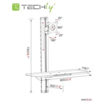 Techly ICA-PLW 01 Supporti a parete per TV 68,6 cm (27″) Argento